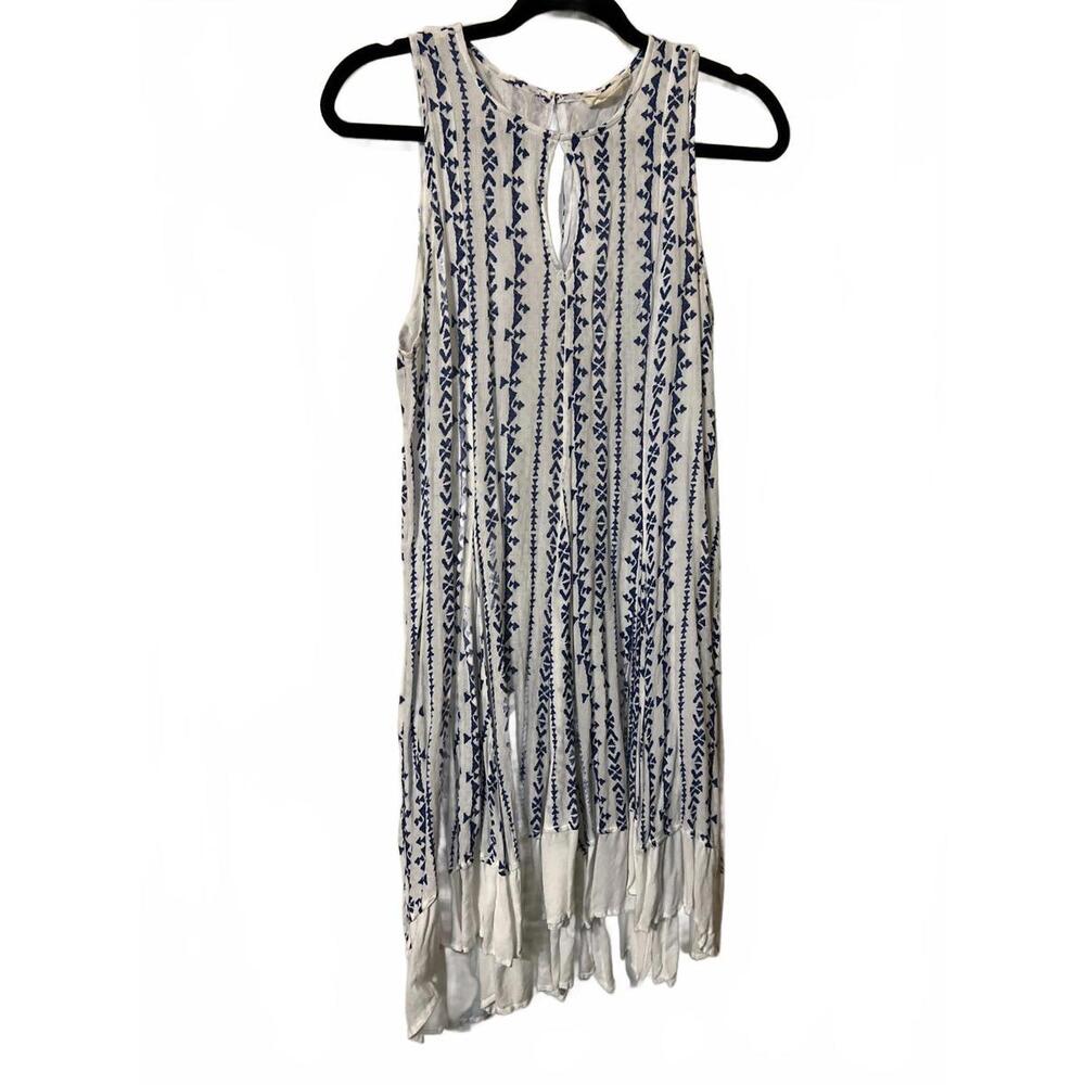 Altar’d State Women's cottagecore Casual Dress Blue Leaf - Picture 2 of 7